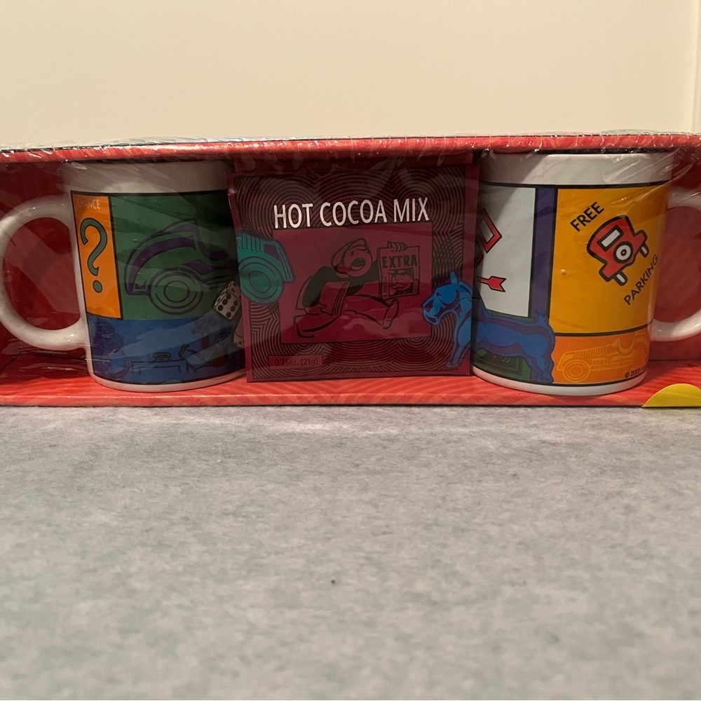 NWT SEALED Monopoly Mug Set with Hot Cocoa Mix